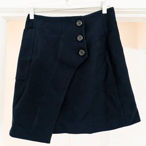 Navy Wrap Skirt
